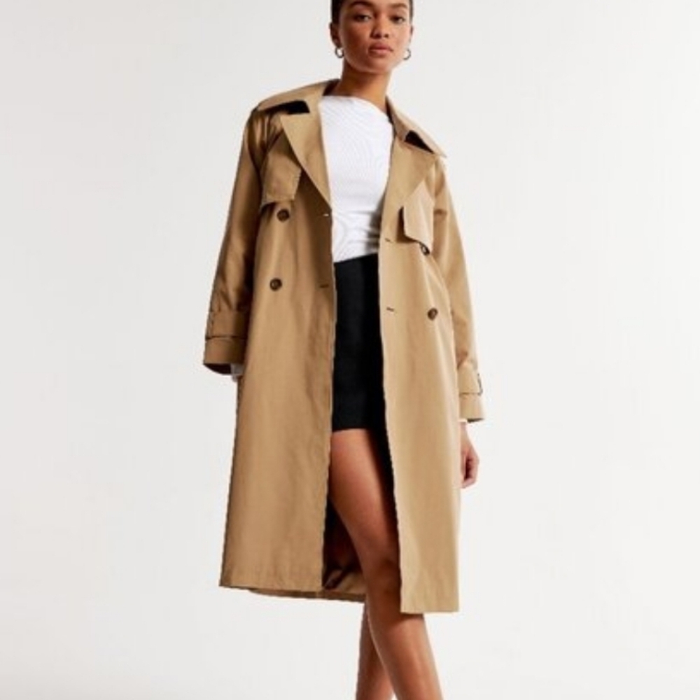 Abercrombie & Fitch Trench Coat Jacket Tan XS